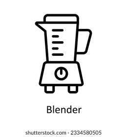 Blender Vector outline Icon Design illustration. Kitchen and home  Symbol on White background EPS 10 File