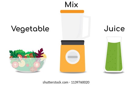 Blender and vegetable vector design on white background.Mixer and juice illustration
