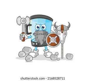 the blender viking with an ax illustration. character vector