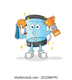 the blender winner with trophie. cartoon character