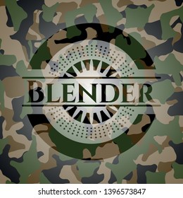 Blender written on a camouflage texture. Vector Illustration. Detailed.