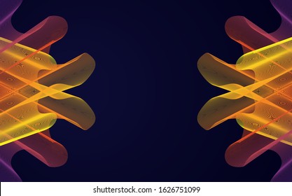 Blending Art, Line neon abstract with waves, colorful background