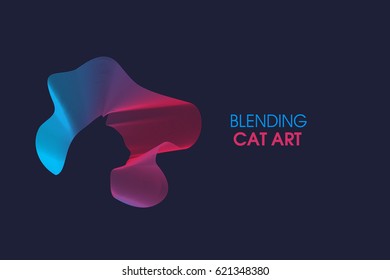 Blending Cat Art Vector Design .