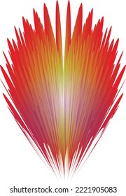 Blending decoration design vector graphic free form artistic abstract contour  line illustration blue yellow starburst trendy red dynamic edge shape element isolated distorted effect geometry