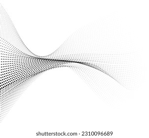Mezclando el fondo de la onda de línea de semitono. diseño de fondo gris negro de forma ondulada. 