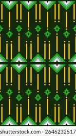 Blending past and future with carefully structured pixel lines soft transitions and color gradients this textile pattern becomes a timeless expression of modern digital craftsmanship