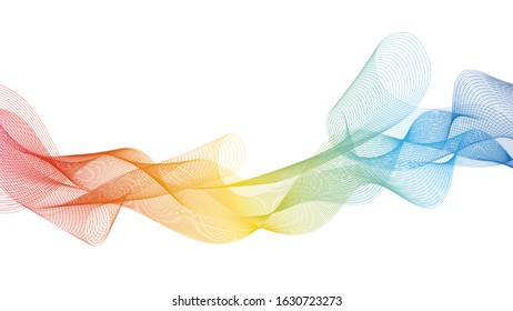 Blending wavy light lines network colorful deco graphic element