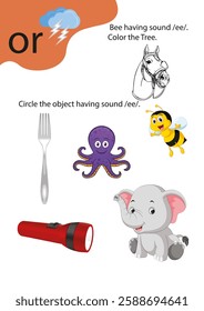 blends and sound kids kindergarten learning english phonics sound letter sound worksheet