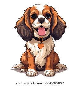 Blenheim Cavalier King Charles perro de fondo blanco