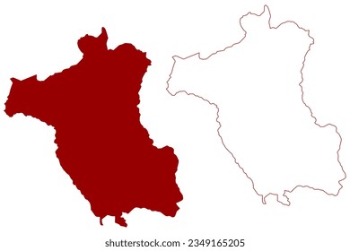 Bezirk Blenio (Schweiz, Schweizerische Eidgenossenschaft, Republik Tessin und Kanton Tessin) Karte, Vektorgrafik, Skizze Bezirk Blenio Karte