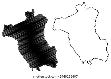 Bezirk Blenio (Schweiz, Schweizerische Eidgenossenschaft, Republik und Kanton Tessin, Tessin) Karte Vektorillustration, Skizze anhängen Bezirk Blenio Karte