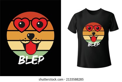 Blep T-shirt Design. And Colorful Puppy T-Shirt Design