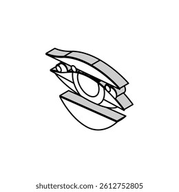 blepharitis disease, redness of eyeball isometric icon vector. blepharitis disease, redness of eyeball sign. isolated symbol illustration