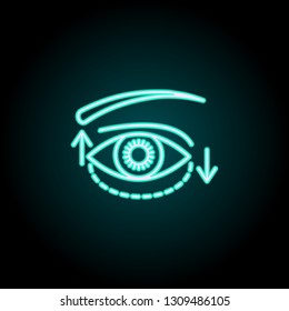 blepharoplasty icon. Elements of plastic syrgery in neon style icons. Simple icon for websites, web design, mobile app, info graphics