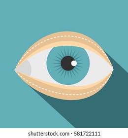 Blepharoplasty icon. Flat illustration of blepharoplasty vector icon for web isolated on baby blue background