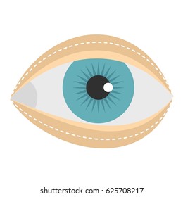 Blepharoplasty icon flat isolated on white background vector illustration