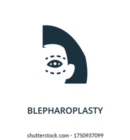 Blepharoplasty icon from plastic surgery collection. Simple line element blepharoplasty symbol for templates, web design and infographics.