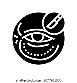 blepharoplasty surgery glyph icon vector. blepharoplasty surgery sign. isolated contour symbol black illustration