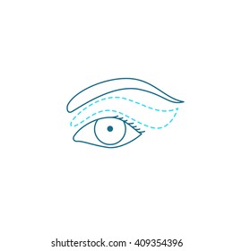 Blepharoplasty vector modern illustration. 