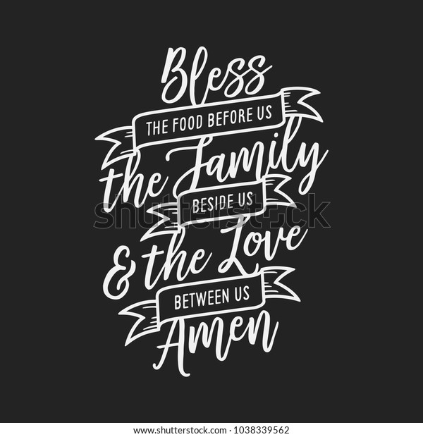 Bless Food Kitchen Typography Wall Art Stock Vector Royalty Free 1038339562