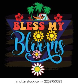 Bless My Blooms, FUNNY CAMPING Mountain Shirt Print Template Simple HIKING TEE typography design