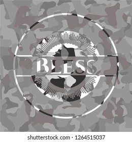 Bless on grey camo texture