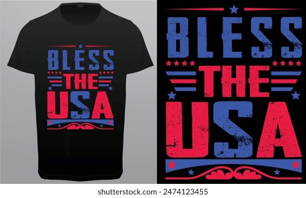 Bless the USA Royalty free vector T-shirt Design