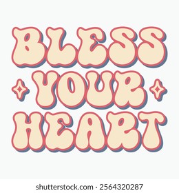 Bless your heart retro t shirt design