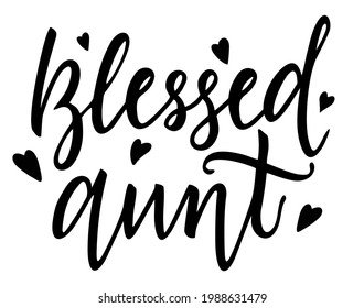 Bendito diseño de camisetas de tía. Ilustración con letras a mano. Signo de logotipo citas inspiradoras y diseño de composición de letras de arte de tipografía motivacional. Diseño de artes vectoriales
