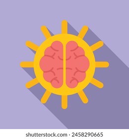 Bendito icono cerebral Vector plano. Práctica espiritual. Sentimiento de salud