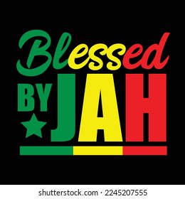 Blessed By Jah, Rasta vector design