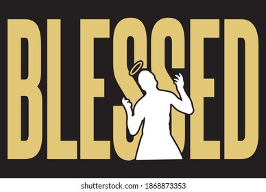blessed Christian t-shirt design religious typography