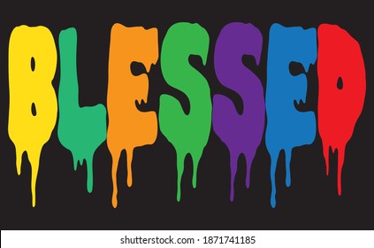 blessed colorful typography t-shirts design