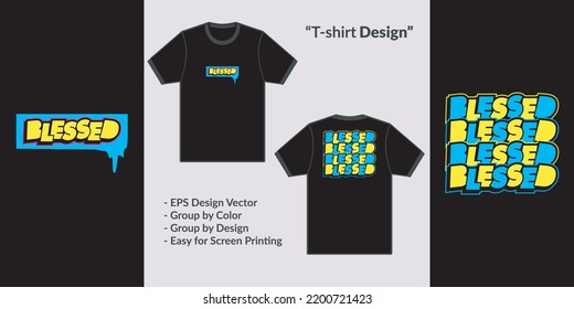 Blessed colorfull graffiti style text theme design vector for tshirt hoodie and merchandise