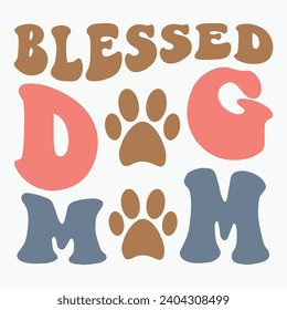 Bendita madre de perro retro sublimación de camisetas