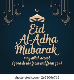 Blessed Eid Wishes Greeting Card Design