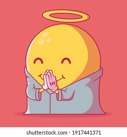 Blessed Emoji vector illustration. Technology, communication, social, motivation design concept.
