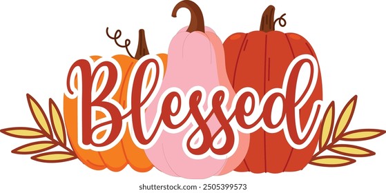 Blessed, Fall Vector T-shirt design