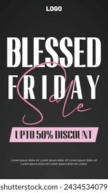 Blessed Friday Sale, upto 50% discount, Sale Offer Discount template