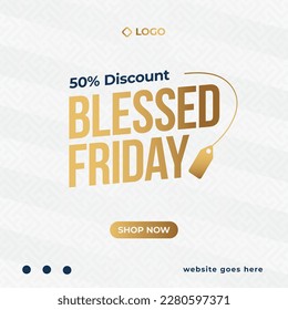 Blessed Friday Social Media Post Template Sale Banner Design