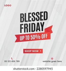 Blessed Friday Social Media Post Template Sale Banner Design