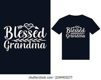 Blessed Grandma illustrations for print-ready T-Shirts design