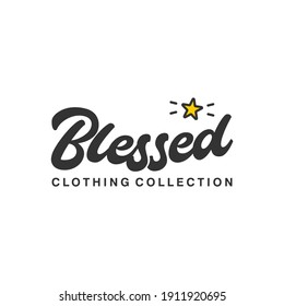 Blessed lattering logo vector design