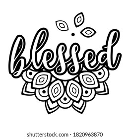 Bendito. Dejando. Imprimir. Mandala. Vector