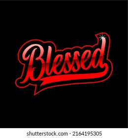 Blessed lettering typography font vector logo templete