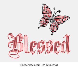 Blessed Logo Vector Rhinestone t-shirt design