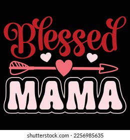 Blessed Mama, Merry Christmas shirts Print Template, Xmas Ugly Snow Santa Clouse New Year Holiday Candy Santa Hat vector illustration for Christmas hand lettered