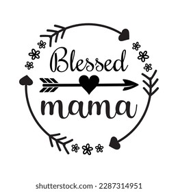 Gesegnetes Mama-Muttertag-Svg-Design