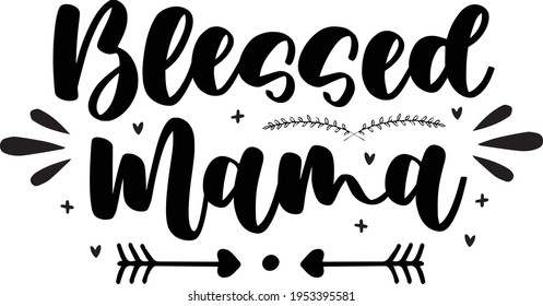 Gesegnetes Mama Typografie-T-Shirt-Design