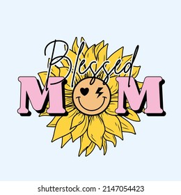 Blessed mom t-shirt design template